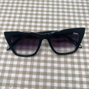 Quay Australia Black Cat-Eye Sunglasses with Gradient Lenses